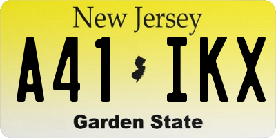 NJ license plate A41IKX