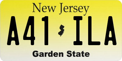 NJ license plate A41ILA