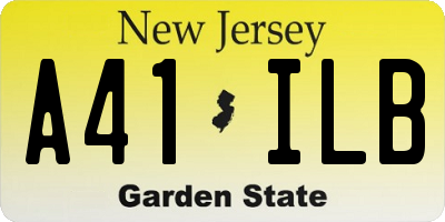 NJ license plate A41ILB