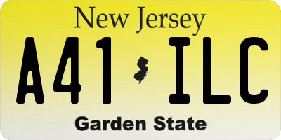 NJ license plate A41ILC