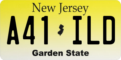 NJ license plate A41ILD