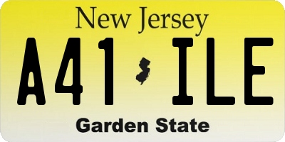 NJ license plate A41ILE