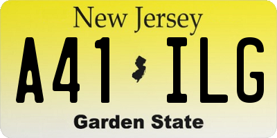 NJ license plate A41ILG