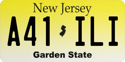 NJ license plate A41ILI