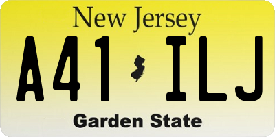 NJ license plate A41ILJ