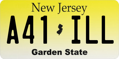 NJ license plate A41ILL
