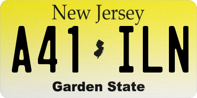 NJ license plate A41ILN