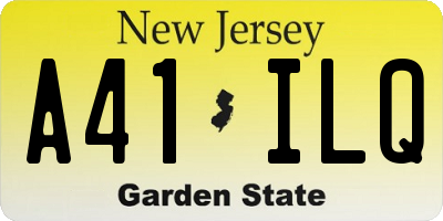 NJ license plate A41ILQ