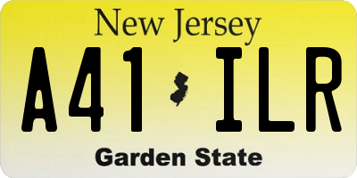 NJ license plate A41ILR