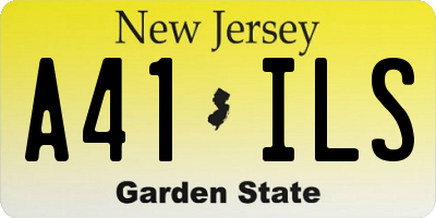 NJ license plate A41ILS