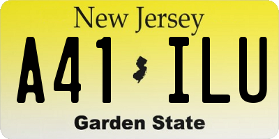 NJ license plate A41ILU