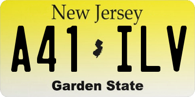 NJ license plate A41ILV