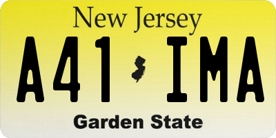 NJ license plate A41IMA