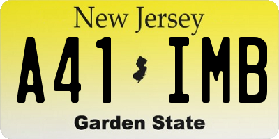 NJ license plate A41IMB