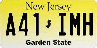 NJ license plate A41IMH