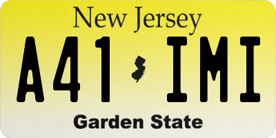 NJ license plate A41IMI