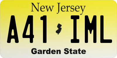 NJ license plate A41IML