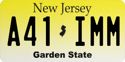 NJ license plate A41IMM