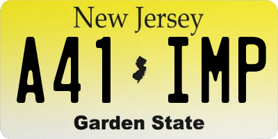 NJ license plate A41IMP