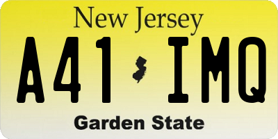 NJ license plate A41IMQ