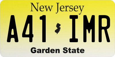 NJ license plate A41IMR