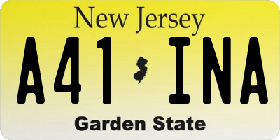 NJ license plate A41INA