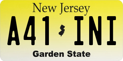 NJ license plate A41INI