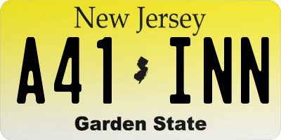 NJ license plate A41INN