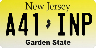 NJ license plate A41INP