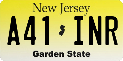 NJ license plate A41INR
