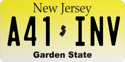 NJ license plate A41INV