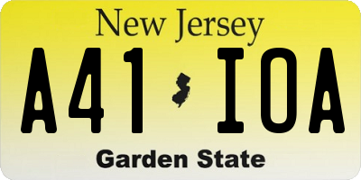 NJ license plate A41IOA