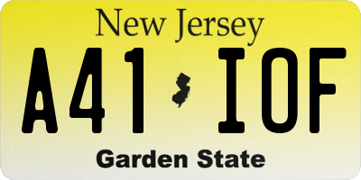 NJ license plate A41IOF