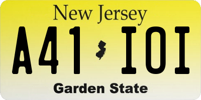 NJ license plate A41IOI