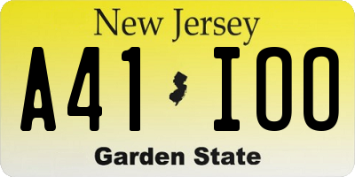 NJ license plate A41IOO