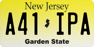 NJ license plate A41IPA