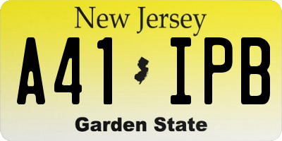 NJ license plate A41IPB