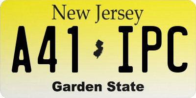 NJ license plate A41IPC