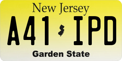 NJ license plate A41IPD