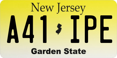 NJ license plate A41IPE