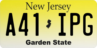 NJ license plate A41IPG