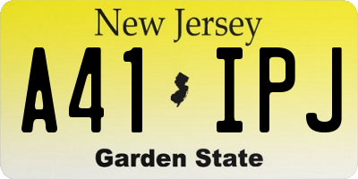 NJ license plate A41IPJ