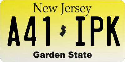 NJ license plate A41IPK