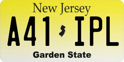 NJ license plate A41IPL