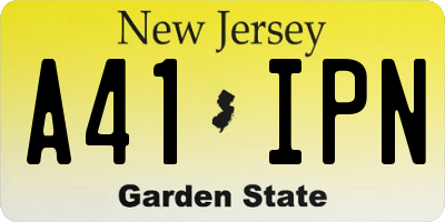 NJ license plate A41IPN