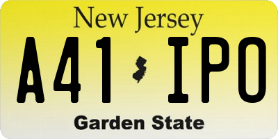 NJ license plate A41IPO