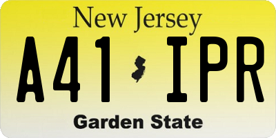 NJ license plate A41IPR