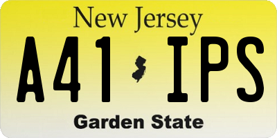 NJ license plate A41IPS
