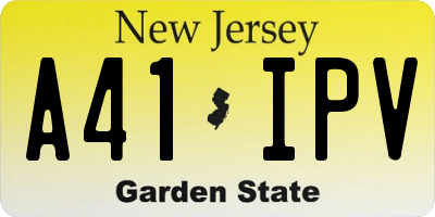 NJ license plate A41IPV