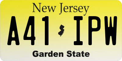 NJ license plate A41IPW